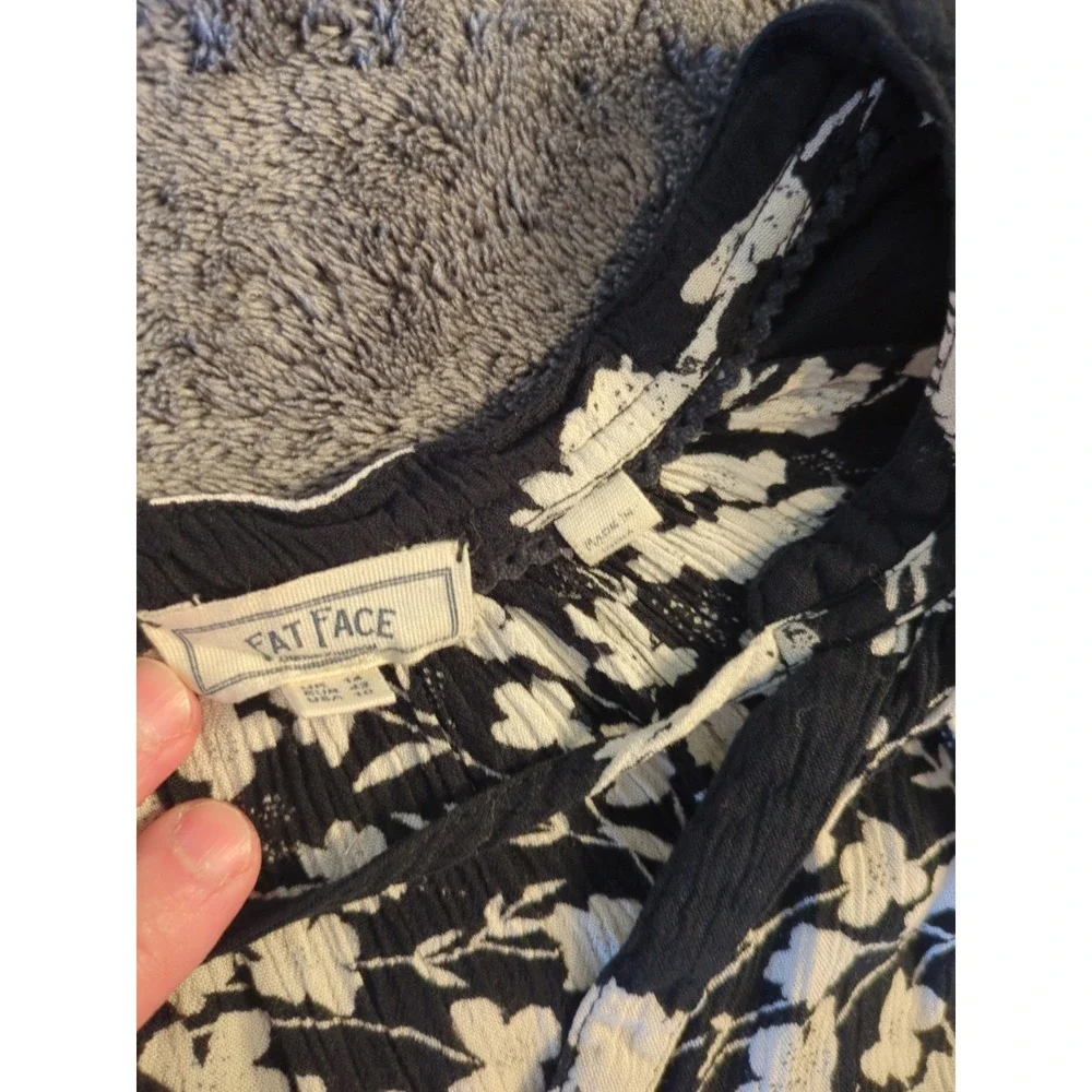FAT FACE BLACK MONROE POPPY MEADOW FLORAL BLOUSE TOP - SIZE Us Sz 10 - Picture 3 of 7